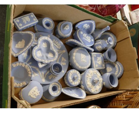 Large collection Wedgwood Jasperware - lidded pots, trinket dishes, vases etc