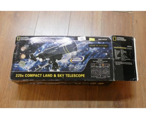 Boxed 225X compact land and sky telescope, National Geographic