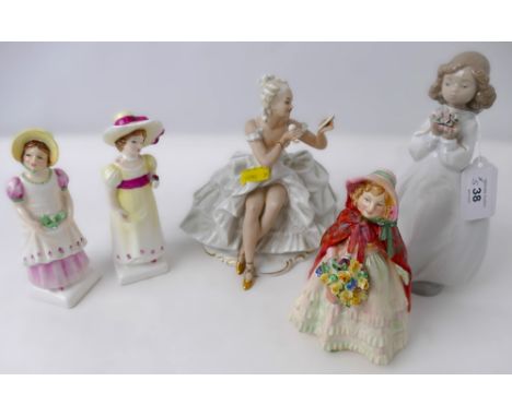 Collection of figurines - Nao, Royal Doulton and a German porcelain figure