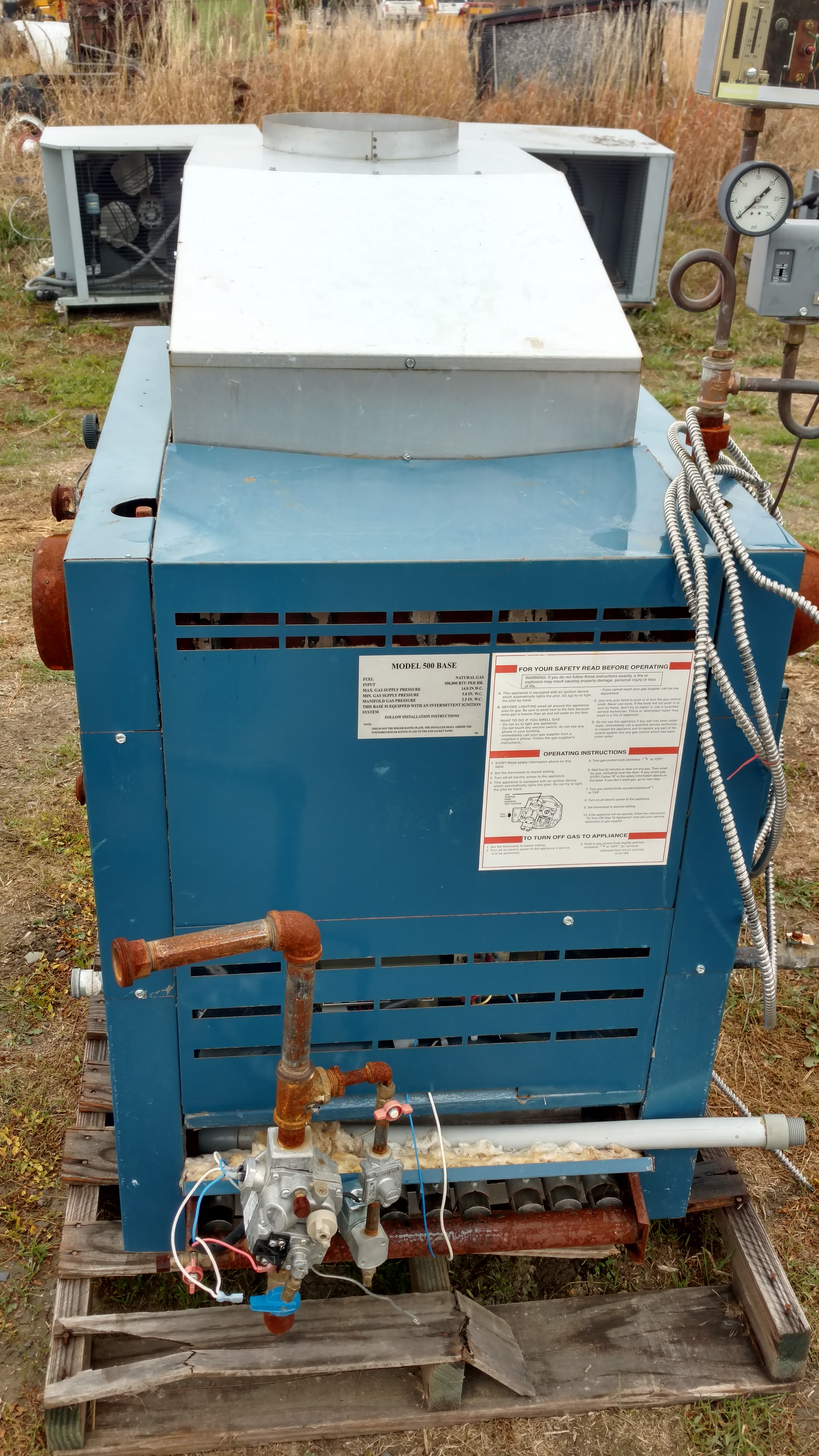 Dunkirk Boiler 500B 400,000 BTU, 250 temp, new condition