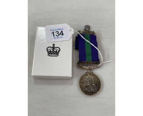 An Elizabeth II (EIIR) General Service Medal (GSM) with Canal Zone clasp to 22478472 GNR., R. A. 