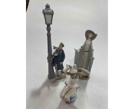 Lladro lamp lighter, elegant lady and ballet dancer (3).