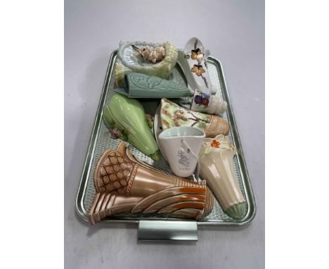 Collection of nine wall pockets, Radford, Sylvac, etc.