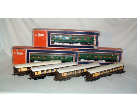 LIMA/TRIANG - Lima 3 x BR(S) Green Mk 1 Coaches (Excellent Boxed) and 4 x Hornby Cream and Umber Short Pullmans