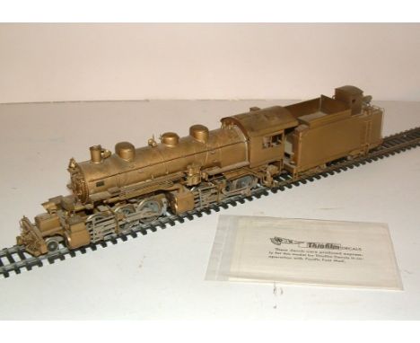United Scale Models HO unpainted Brass Denver and Salt Lake 2-6-6-0 and 4 axle Tender with Watchmans Shack. Last run with ful