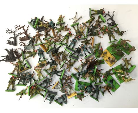 Good quantity of Britains Deetail 1/32 scale figures, includes German soldiers. Conditions vary, P-G unboxed. (80 approx.)