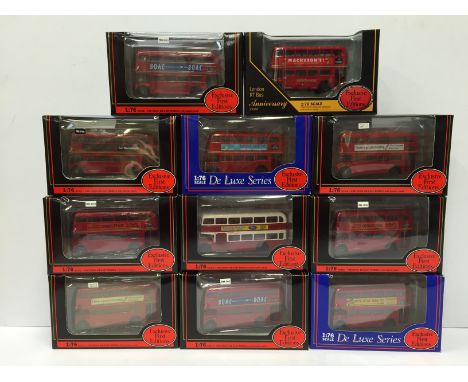 Eleven Exclusive First Editions (EFE) London Transport diecast buses, includes De Luxe London Routemaster John Ramsey's Dieca