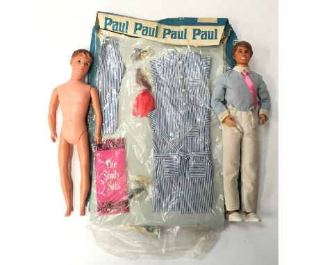Pedigree Sindy Paul outfit #13MO1 And So To Bed (appears VG+ in P packaging) together with an unboxed Pedigree Sindy Paul dol