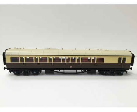 A Brass Kit Built GWR Chocolate and Cream Guard/First/Third no 6097 with Passengers built by Tony Lawrence and painted by D S