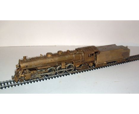 UNITED Scale Models HO unpainted Brass Western Pacific 4-8-2 and 4 axle Tender. Made by Atlas. Service and light cleaning  ne