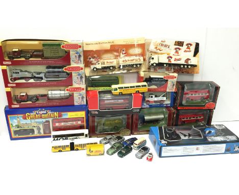 14 x assorted diecast boxed models by EFE and others, includes Corgi Original Omnibus OM43707 Q1 Trolleybus London Transport 