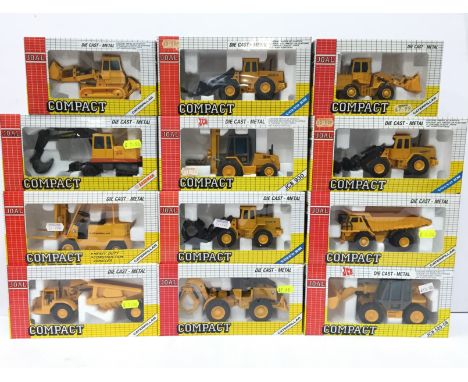 12 x Joal Compact diecast construction models: 235; 245; 163; 223; 226; 222; 232; 161; 215; 213; 214; 164. Appear E/M and box