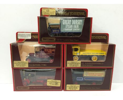 Five Matchbox Models of Yesteryear code 3 models: Great Dorset Steam Fair, ltd.ed. 55/550; Doncaster Yesteryear Collectors Gr