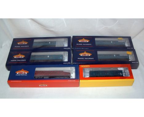 BACHMANN/HORNBY - Bachmann 5 x 57' Mk1 Suburban Coaches - BR Blue Brake/2nds 34-629 and 3 x 629A - BR Maroon Weatherd Composi
