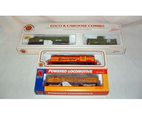BACHMANN and LIFE LIKE HO 3 x North American Locomotives -Bachmann 61600 Burlington Northern F9 Diesel and Caboose Set, 67509