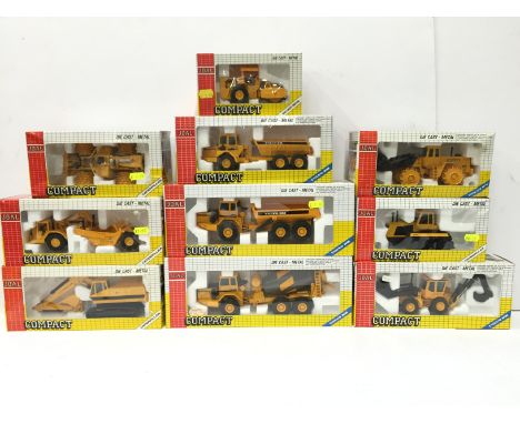 Ten Joal Compact diecast construction vehicles: 219; 216; 218; 230; 221; 233; 238; 241; 231; 167. Appear E and boxed. 