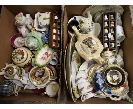 Ceramics - Thimbles including Royal Crown Derby; part tea sets including Grosvenor, Alfred Meakin, Elizabethan Roses, Melba; 