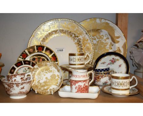 Ceramics - Royal Crown Derby 1128 Imari side plate, Robin trinket dish, Gold Aves plate; Red Aves jug; brown cups; others; a 