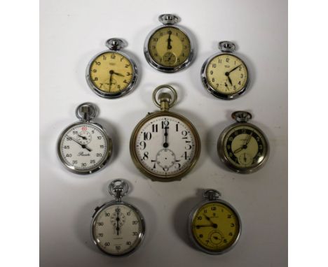 Watches - a silver plated Berndorf Alpacca oversized open face pocket watch, white dial, Arabic numerals, minute track, subsi