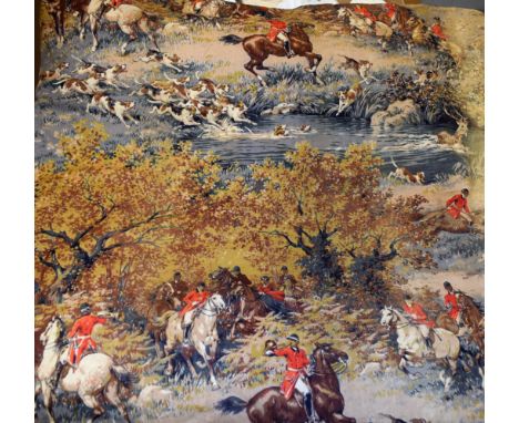 Textiles - vintage curtains, huntsman and hounds