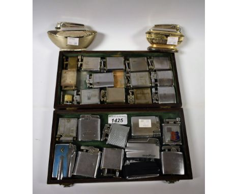 Tobacciana -  a collection of pocket and table lighters inc vintage 1930s Dunhill lighter, Pat No 288806, others Ronson, Polo