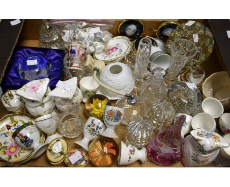 Ceramics and Glass - decorative ceramics including Aynsley, Royal Worcester, Royal Crown Derby, etc; paperweights, thimbles, 