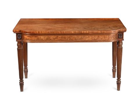 A REGENCY MAHOGANY CONSOLE OR SIDE TABLE IN THE MANNER OF GILLOWS, CIRCA 1815 92cm high, 147cm wide, 65cm deepProvenance: Chr