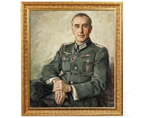 Wilhelm Hempfing (1886-1948) – "Bildniss Hauptmann Kr."Öl auf Leinwand, mit Darstellung in der Uniform eines Hauptmanns der I