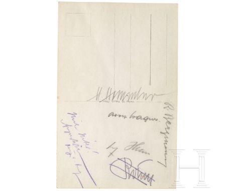 Frühe Postkarte von der "Fraueninsel im Chiemsee" 1933, mit Unterschriften von Hitler, Himmler, Röhm, Wagner und August Prinz
