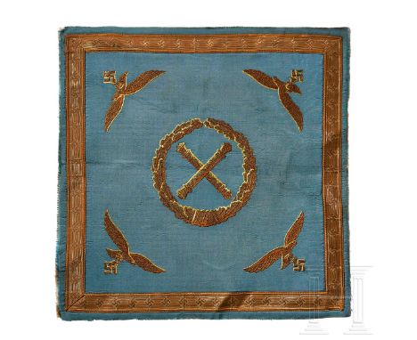 A Vehicle Command Flag of Field MarshalsSingle reverse side of flag, light-blue colored fine-ribbed rayon cloth body surround