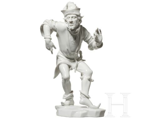 Porzellanmanufaktur Allach – Gaukler "Der Dolchträger", Modell 136 von Richard FörsterPorzellanfigur "Der Dolchträger", Model