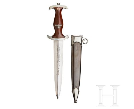 A Model 1933 SA Service Dagger Maker Ed. Wüsthof, Solingen, polished steel blade (repolished), exhibits age with etched motto