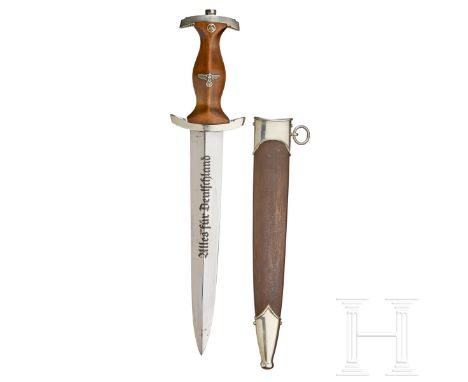 A Model 1933 SA Service Dagger Maker F. Dick, Solingen, polished steel blade with etched motto, reverse with maker’s logo and