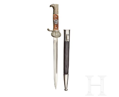 A Short Model Police BayonetMaker Carl Eickhorn, Solingen, fixed version, polished steel blade, stamped maker’s logo. Nickel-