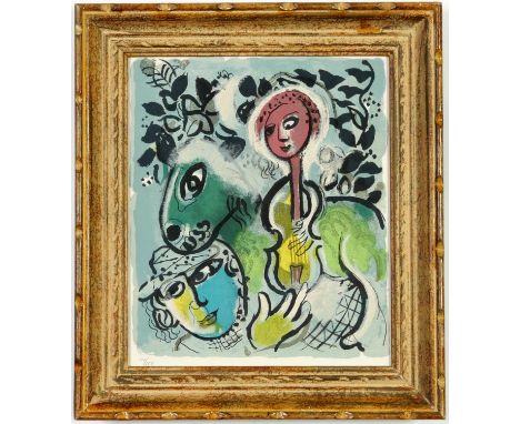 MARC CHAGALL, Femme, numbered lithograph, edition of 250, rare suite: Les Ateliers de Chagall 1976, 33cm x 27.5cm. (Subject t