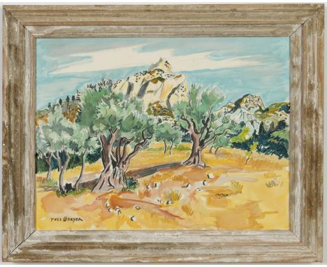 YVES BRAYER, Provence lithograph, singed in the plate, vintage French frame, 47.5cm x 36cm. (Subject to ARR - see Buyers Cond