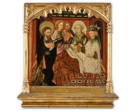 Peris Sarrià, Gonçal (in Valencia tätig 1380-1451)  , UmkreisDer Heilige Bartholomäus heilt die Tochter des Königs Polymios  