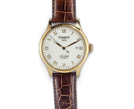 Tissot-1853-Le Locle-Herrenarmbanduhr  Automatic. Stahl, teilweise vergoldet. Helles guillochiertes Zifferblatt mit Zentralse