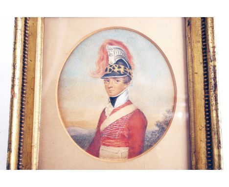 JOHN SMART JUNIOR Miniature portrait of Capt. Robert Woolf Junior (1786/7-1825) of the 6th Madras Light Cavalry wearing unifo