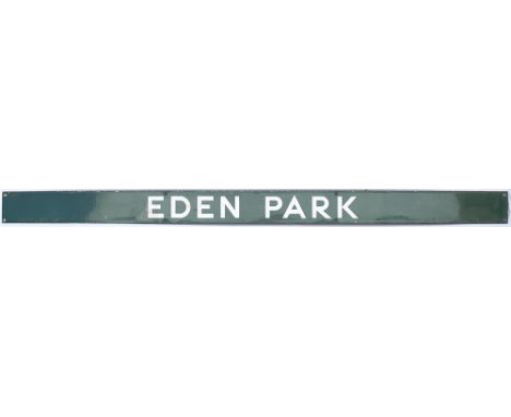 Southern Railway enamel seat back EDEN PARK from the former South Eastern and Chatham Railway station between Elmer's End and