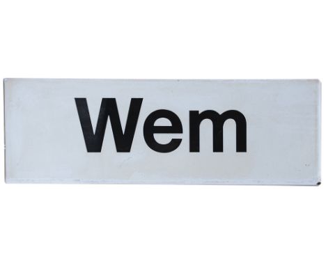 British Railways FF enamel lamp tablet WEM from the former London &amp; North Western Railway station between Shrewsbury and 