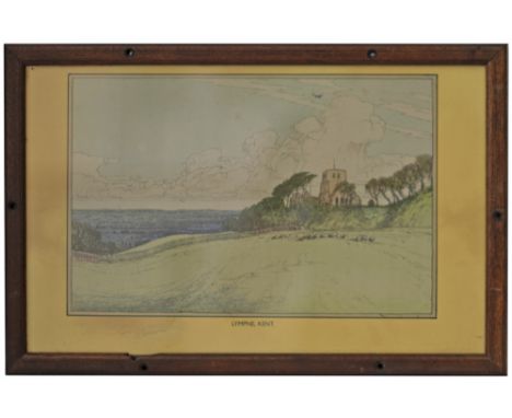 Carriage Print LYMPNE, [ROMNEY MARSH] KENT by Donald Maxwell from the Original Southern Railway series, issued in 1936. In an