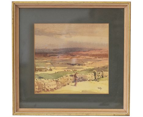 Original watercolour painting EXMOOR, SOMERSET by poster &amp; carriage print artist, Jack Merriott R.I. for the Western Regi