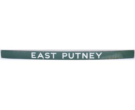 Southern Railway enamel seat back EAST PUTNEY from the former London &amp; South Western Railway station between Wimbledon an