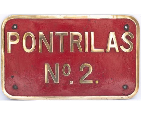 Nameplate PONTRILAS No 2 ex standard gauge 150HP 0-4-0 diesel mechanical locomotive built by John Fowler &amp; Co. Ltd. Leeds