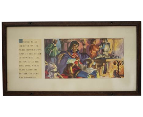Carriage Print RICHARD III AT LEICESTER by A.R. Whitear from the LMR Historical Series of 1955. In very good condition with s