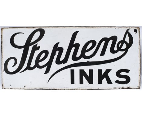 Advertising enamel sign STEPHENS INKS. In good condition with some edge chipping and a couple of face chip repairs. Measures 
