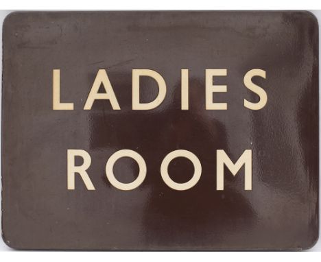 BR(W) FF enamel station sign LADIES ROOM. In very good condition, measures 24in x 18in. 