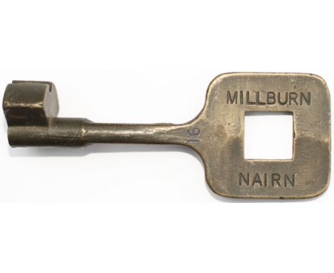 Tyers No12A single line bronze key token MILLBURN - NAIRN. Configuration B, in original condition. 