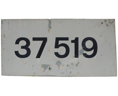 Flamecut cabside panel 37519 ex British Railways Diesel locomotive built by English Electric in 1961 and originally numbered 